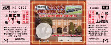 富岡製糸場見学往復割引乗車券画像